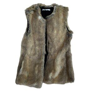 zara faux fur sleeveless jacket vest S